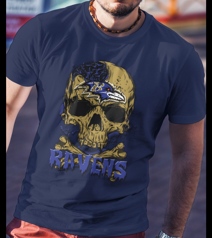 Baltimore Ravens Skull Logo Ravens 63 T-Shirt