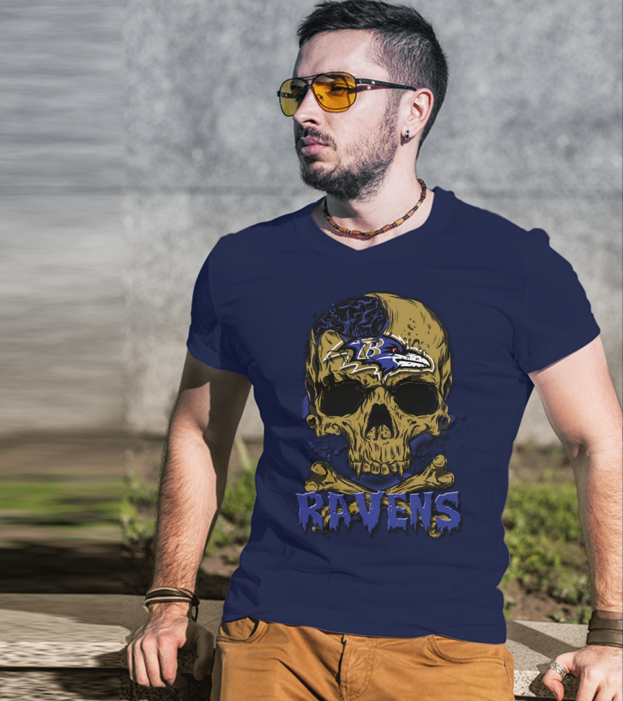 Baltimore Ravens Skull Logo Ravens 63 T-Shirt