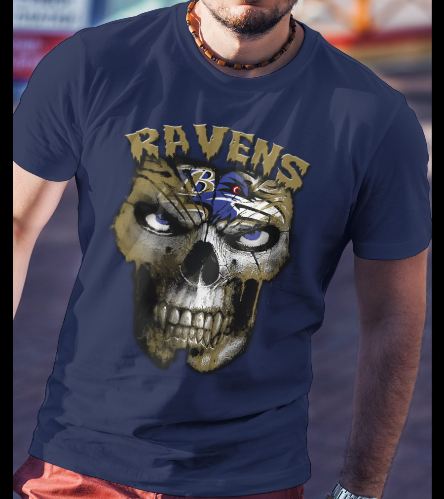 Ravens Baltimore Skull B Logo T-Shirt