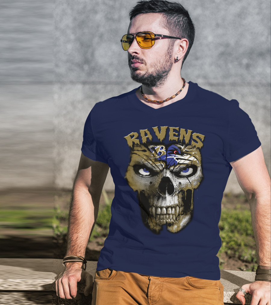 Ravens Baltimore Skull B Logo T-Shirt