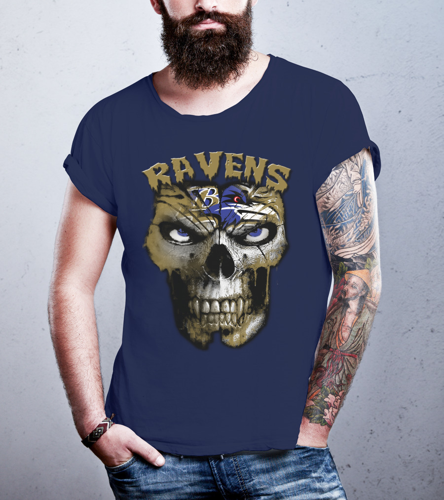 Ravens Baltimore Skull B Logo T-Shirt