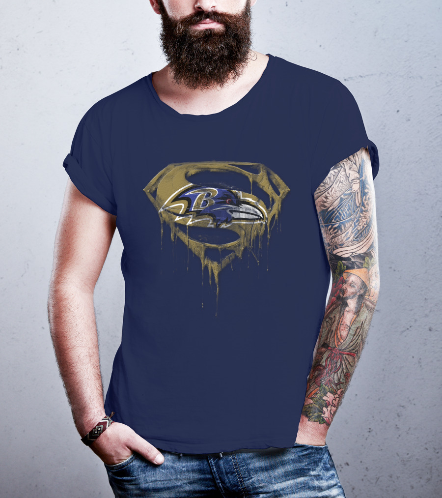 Baltimore Ravens Superman Logo Fusion T-Shirt