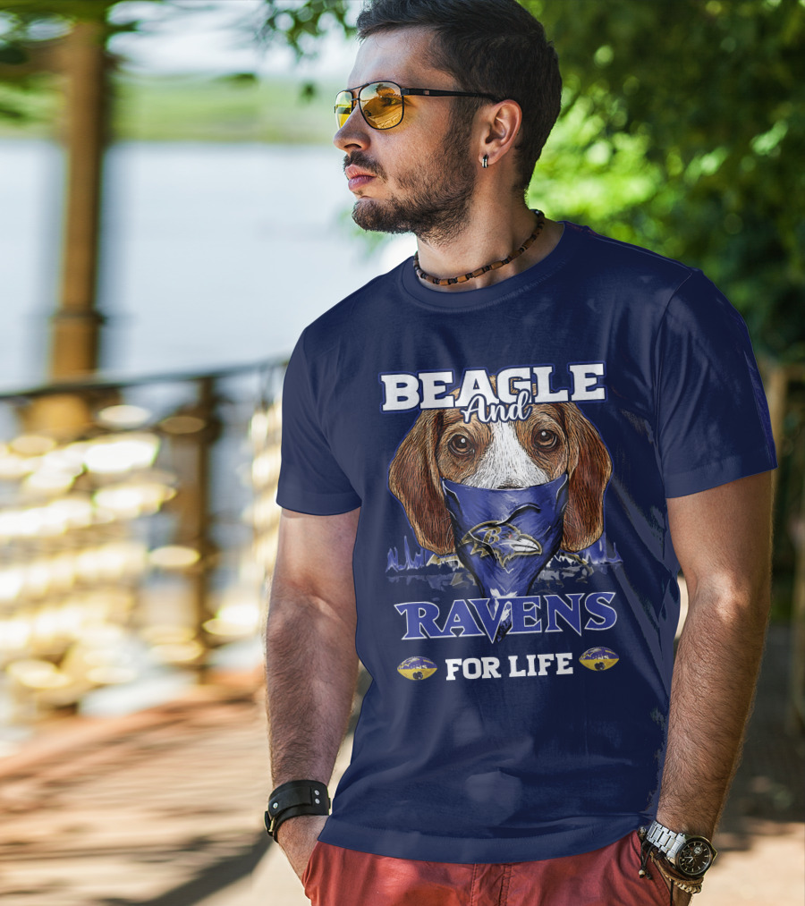 Beagle And Ravens For Life Baltimore Ravens T-Shirt