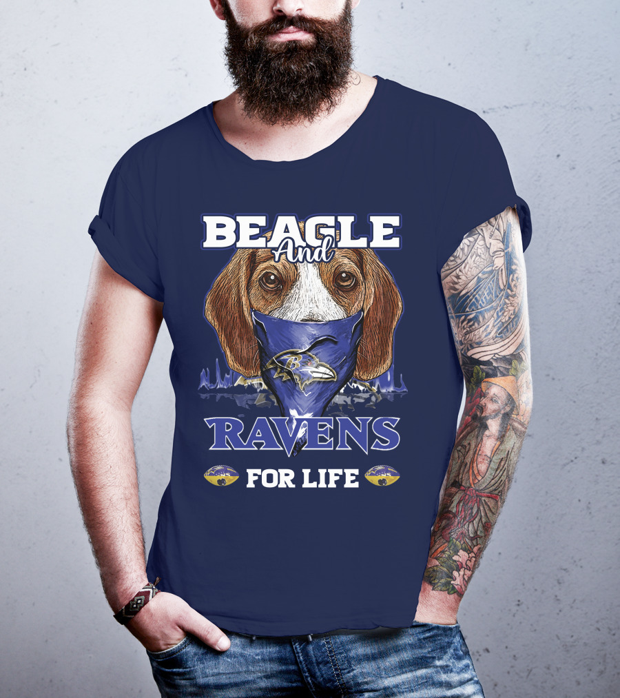 Beagle And Ravens For Life Baltimore Ravens T-Shirt