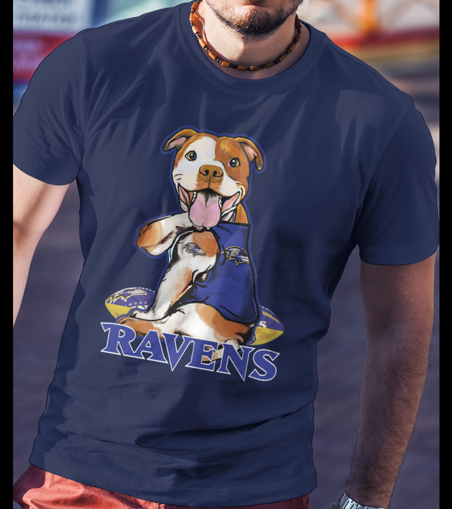 Pittbull Ravens Baltimore Football Team Spirit T-Shirt