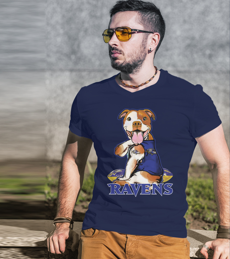 Pittbull Ravens Baltimore Football Team Spirit T-Shirt