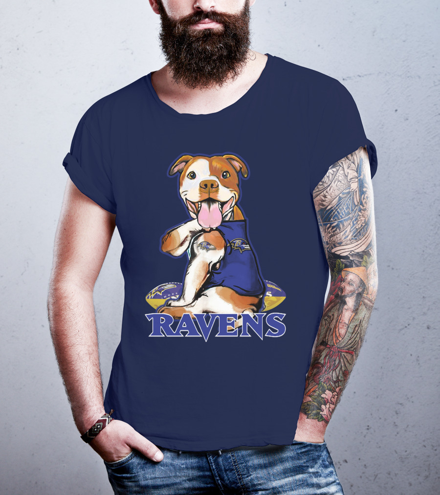 Pittbull Ravens Baltimore Football Team Spirit T-Shirt