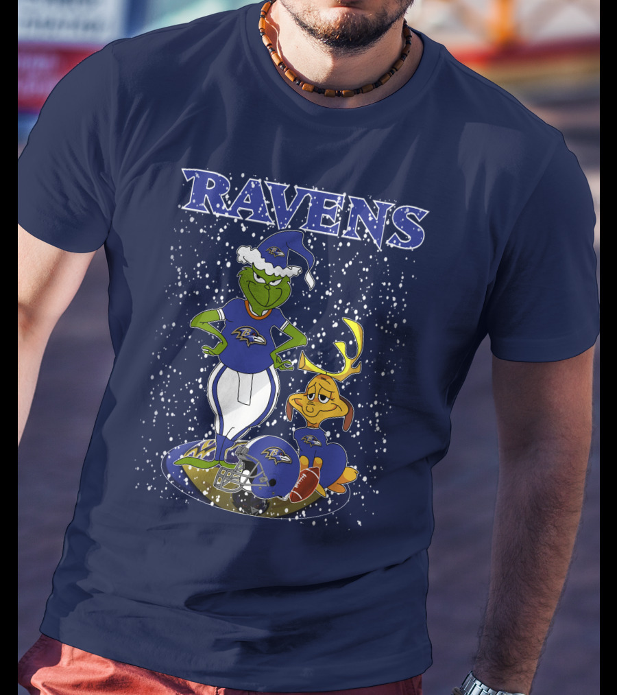 Grinchxmas Baltimore Ravens Football Christmas Ravens T-Shirt