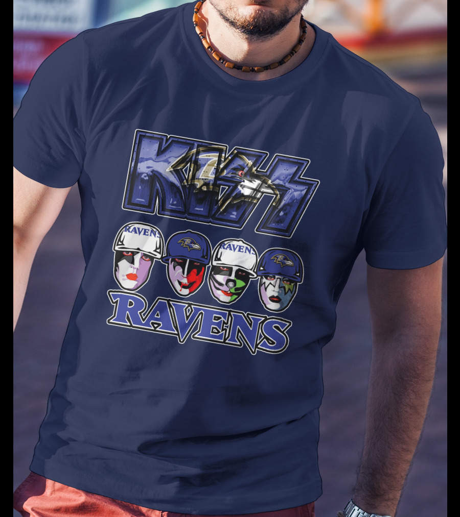Kiss Baltimore Ravens Face Paint Theme T-Shirt