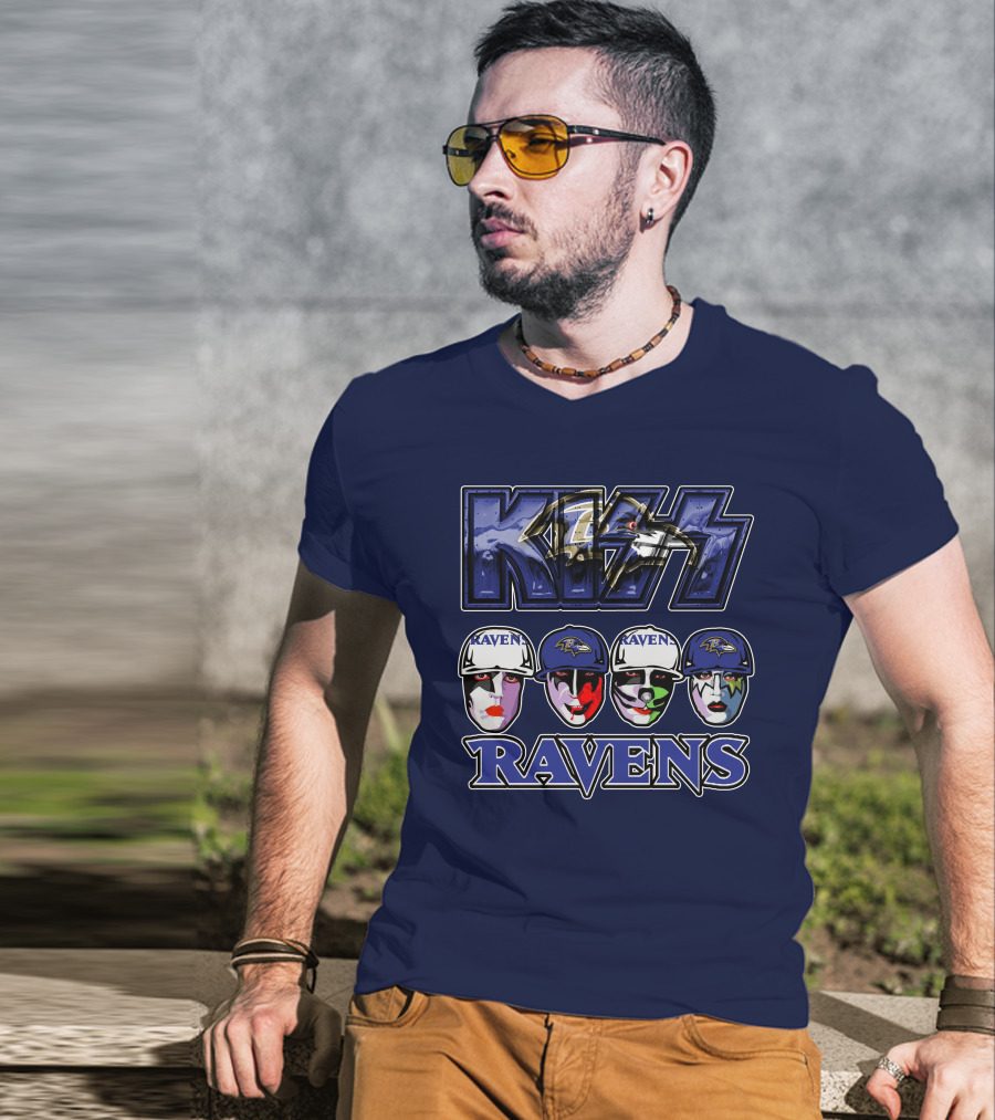 Kiss Baltimore Ravens Face Paint Theme T-Shirt