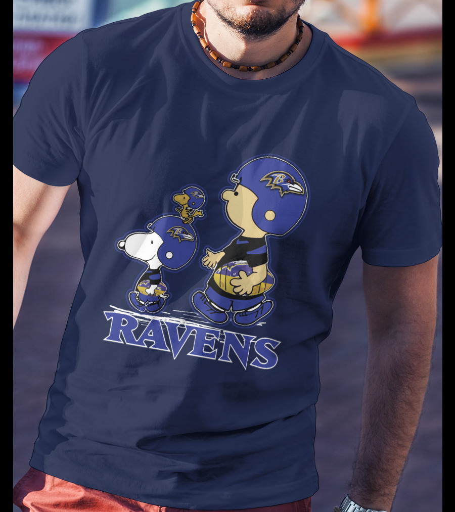 Snpfootball Baltimore Ravens Peanuts Characters Helmets Ravens T-Shirt