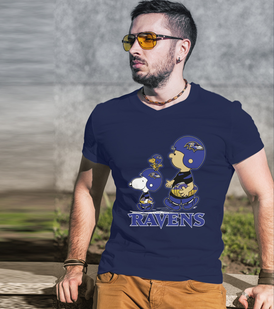 Snpfootball Baltimore Ravens Peanuts Characters Helmets Ravens T-Shirt