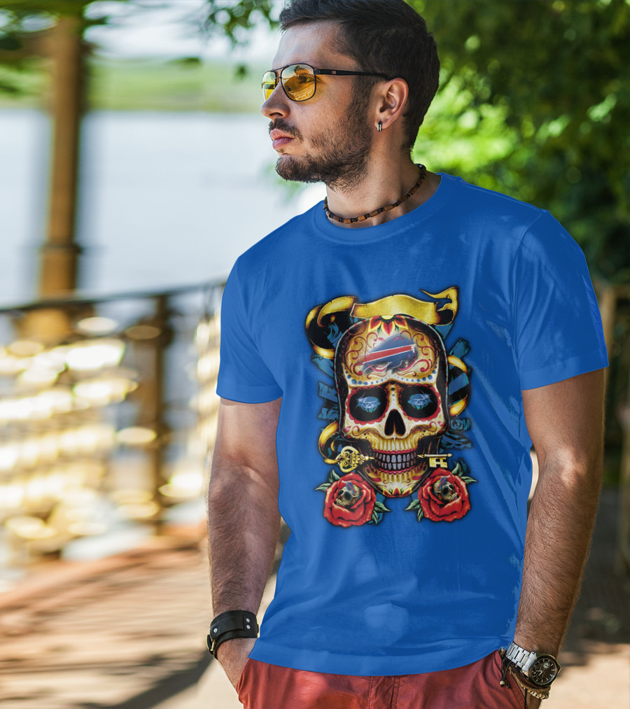 Buffalo Bills Sugar Skull Roses And Keys T-Shirt