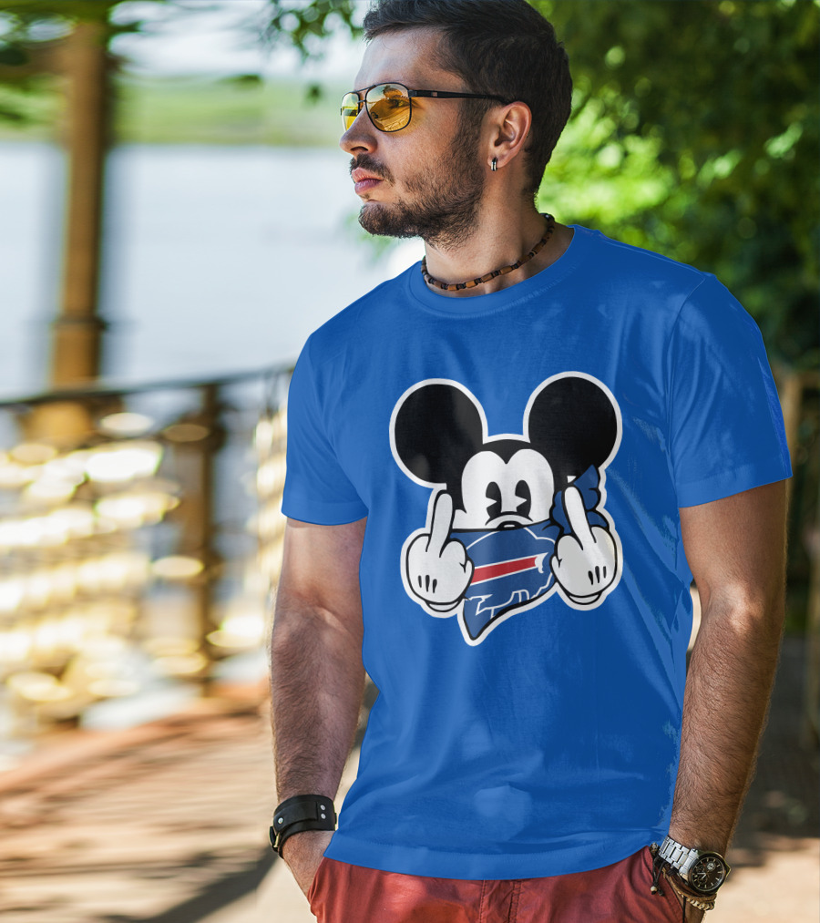 Buffalo Bills Mickey Mouse Middle Finger T-Shirt