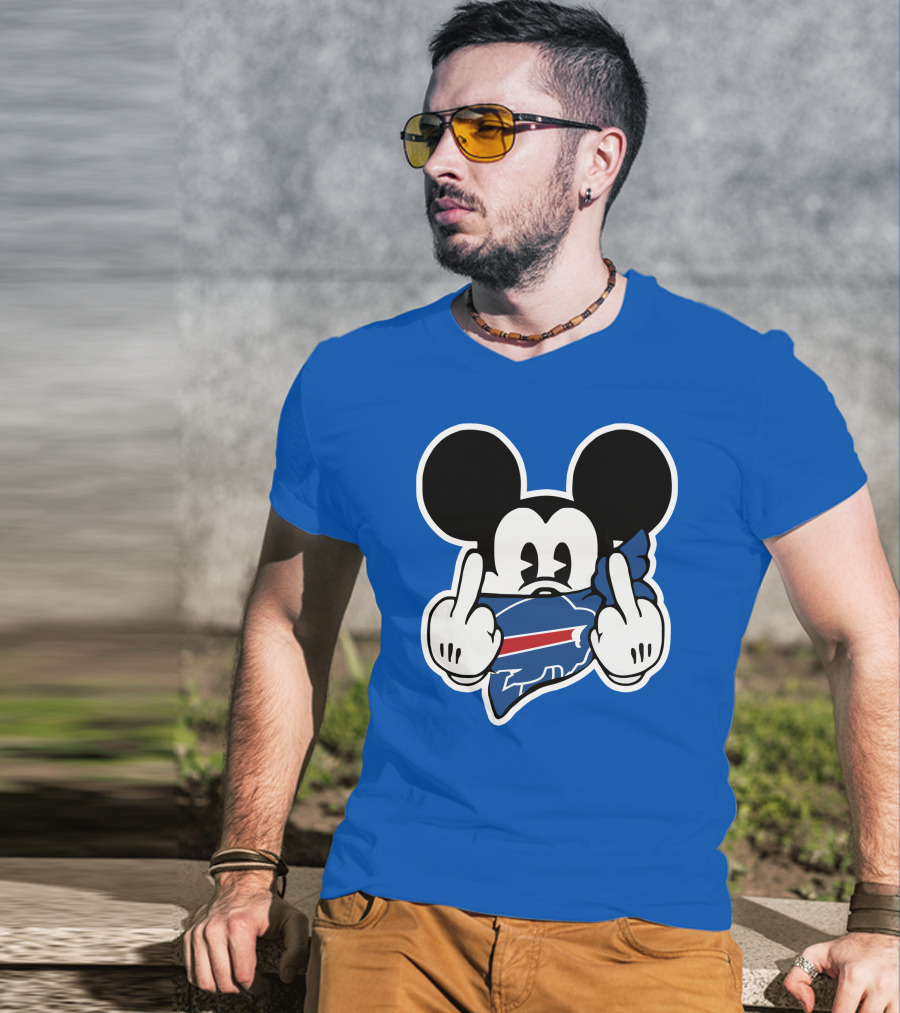 Buffalo Bills Mickey Mouse Middle Finger T-Shirt