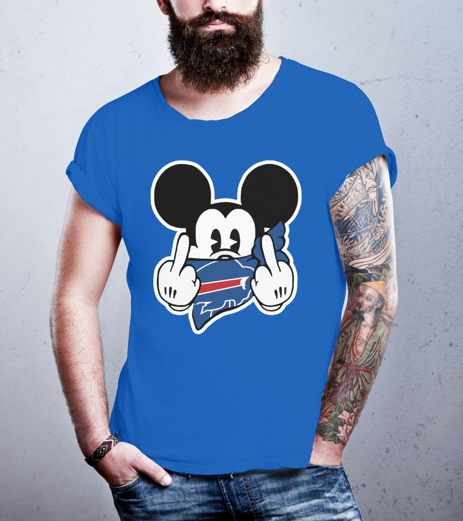 Buffalo Bills Mickey Mouse Middle Finger T-Shirt