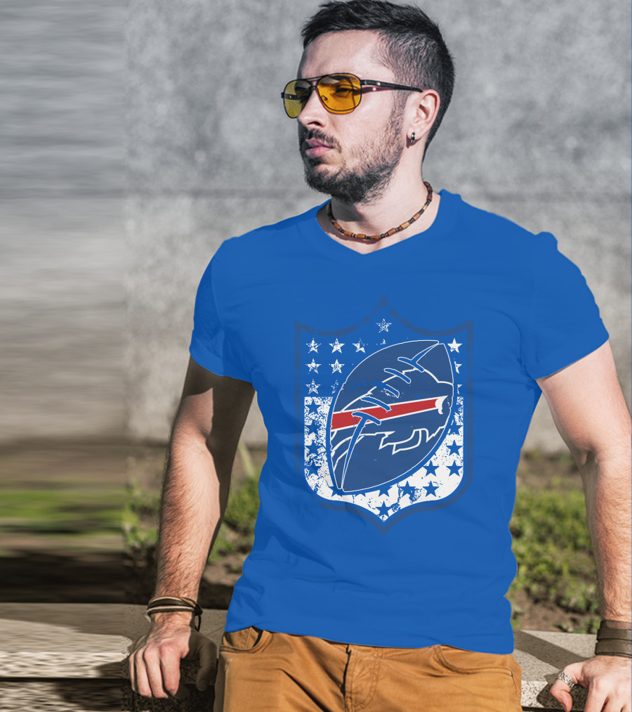 Buffalo Bills Nfl Team Shield Stars And Stripes T-Shirt
