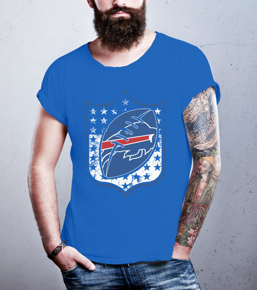 Buffalo Bills Nfl Team Shield Stars And Stripes T-Shirt