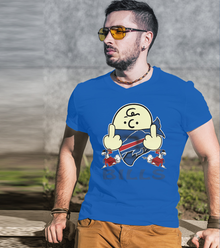 Buffalo Bills Logo With Peanuts Characters T-Shirt