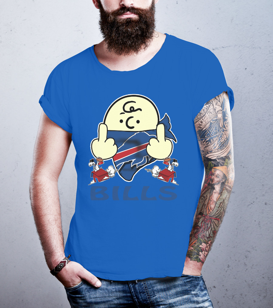 Buffalo Bills Logo With Peanuts Characters T-Shirt