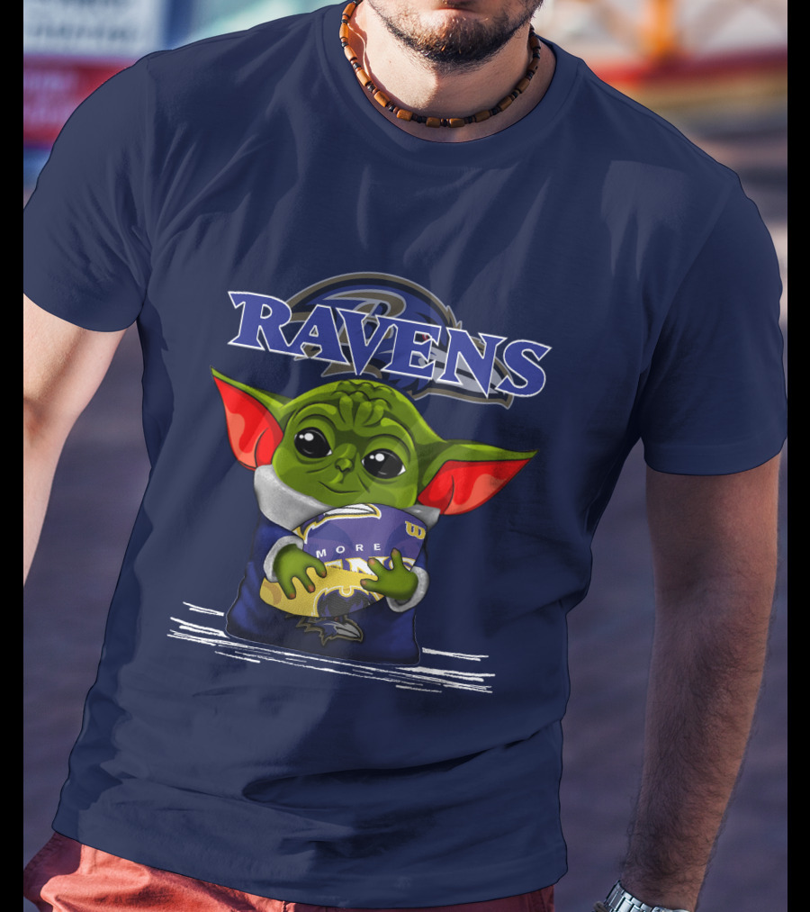 Yoda Holding Baltimore Ravens Football Ravens T-Shirt