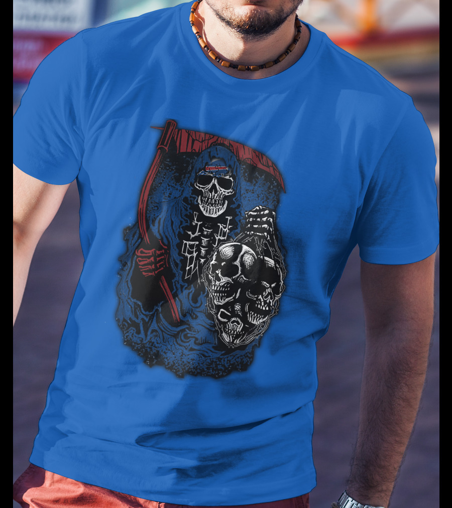 Buffalo Bills 61 Grim Reaper Skeleton Skulls T-Shirt