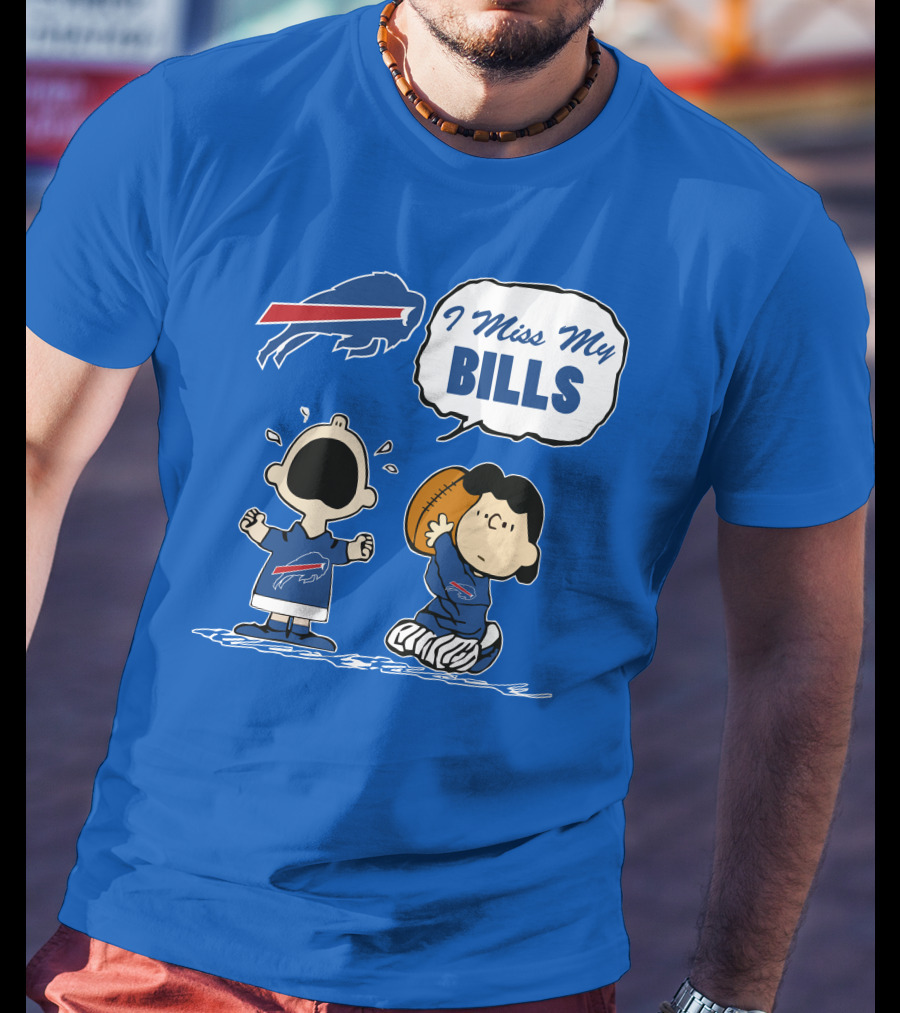 Buffalo Bills I Miss My Bills Football Charlie Lucy Cartoon T-Shirt