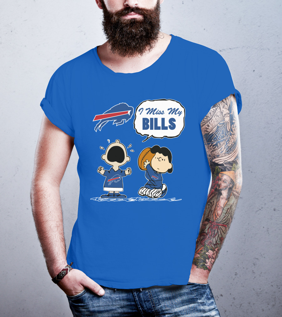 Buffalo Bills I Miss My Bills Football Charlie Lucy Cartoon T-Shirt