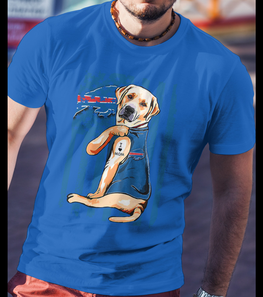 Labrador Retriever I Love Mom Buffalo Bills T-Shirt