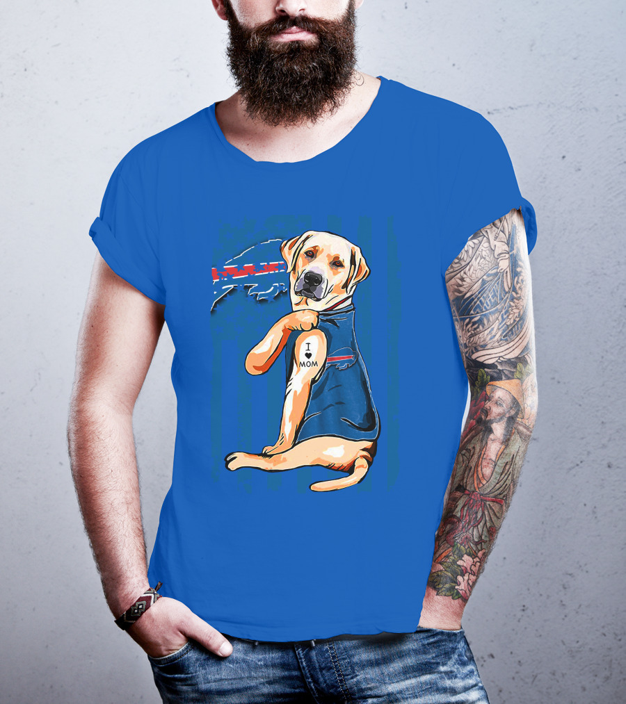 Labrador Retriever I Love Mom Buffalo Bills T-Shirt