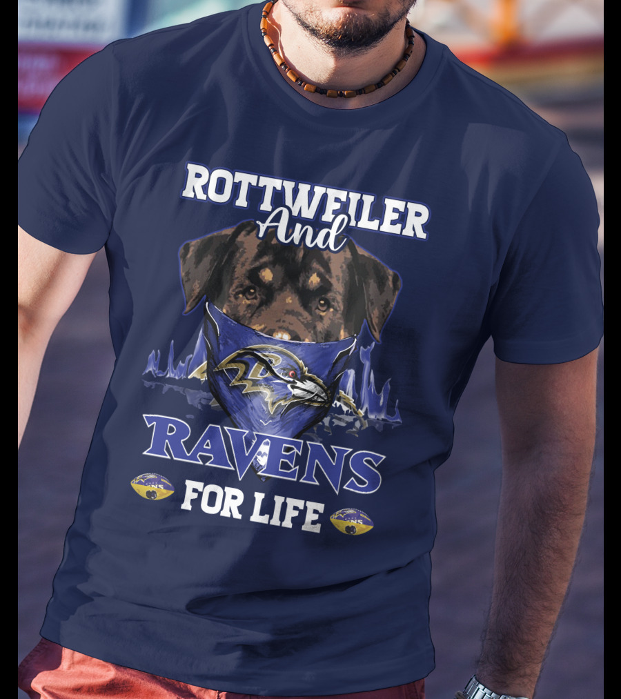 Rottweiler And Ravens For Life Baltimore Ravens T-Shirt