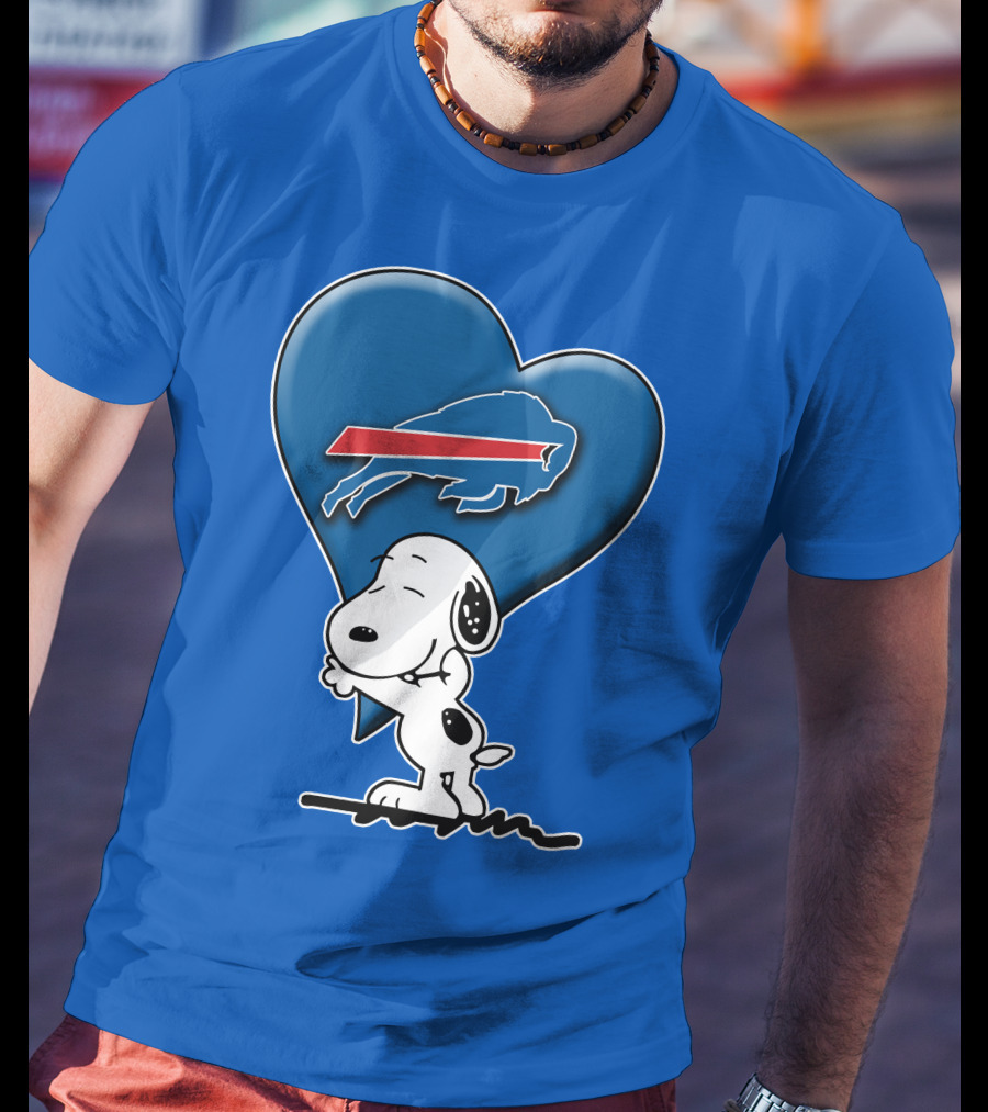 Snoopy Hugging Heart Buffalo Bills T-Shirt