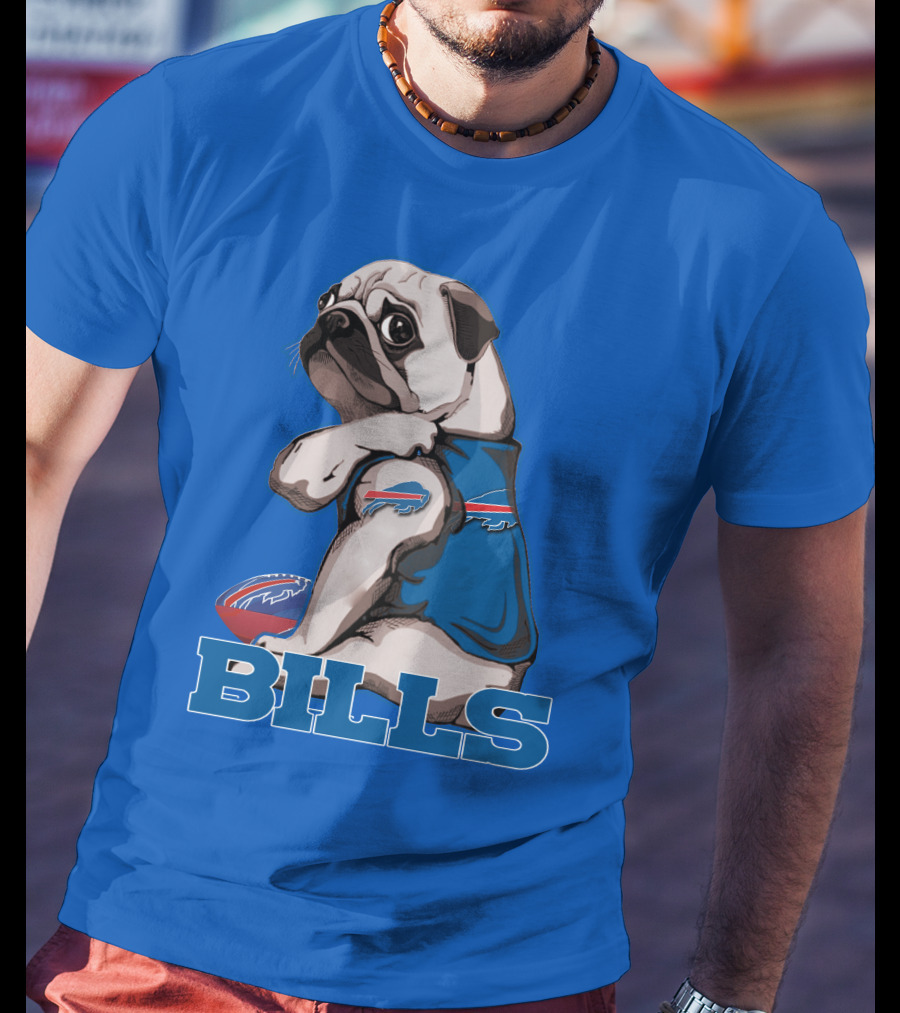 Pug Bills Football Team T-Shirt