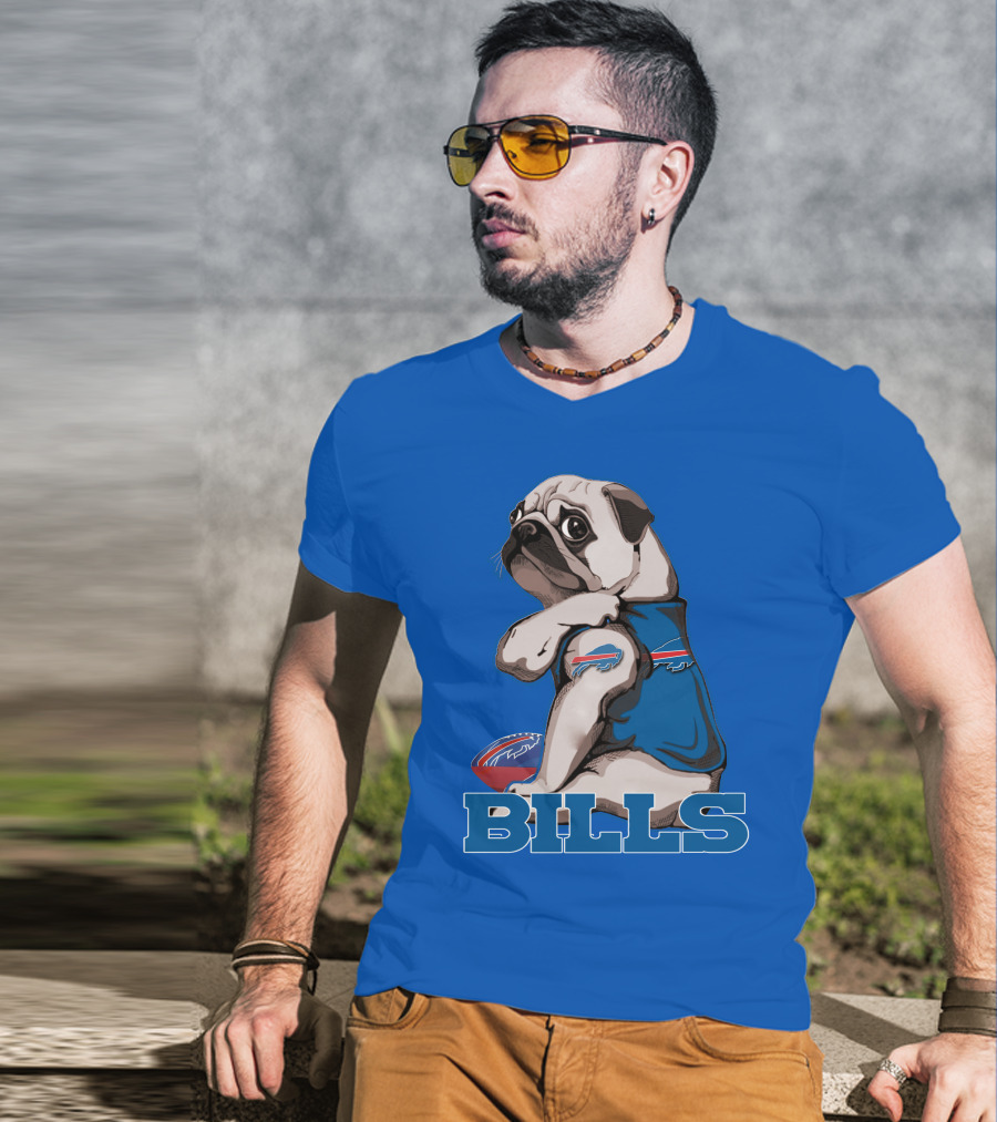 Pug Bills Football Team T-Shirt