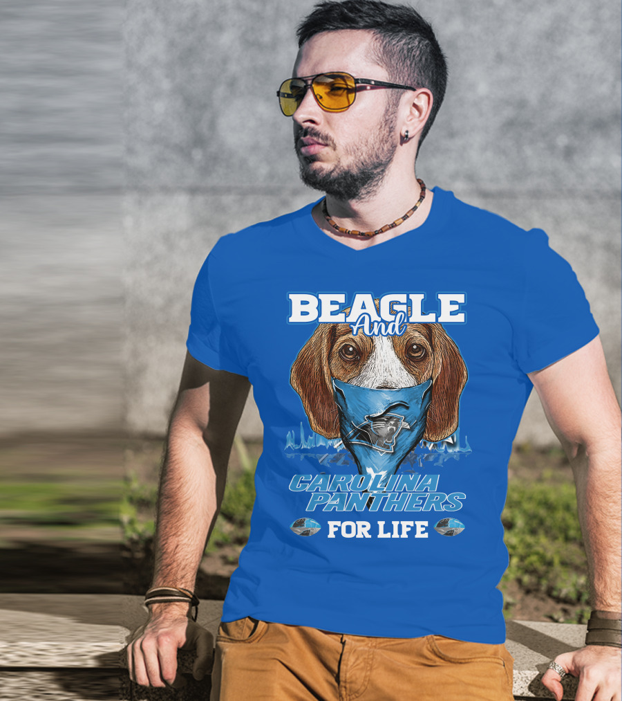 Beagle And Carolina Panthers For Life T-Shirt