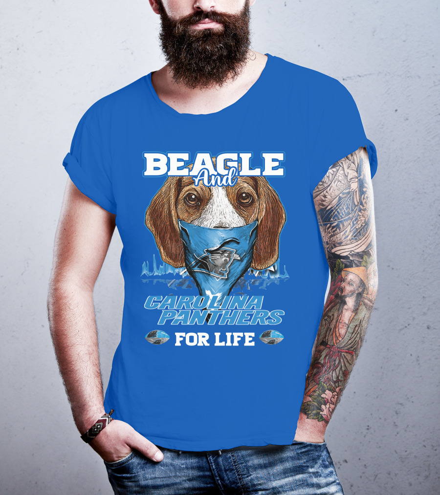 Beagle And Carolina Panthers For Life T-Shirt