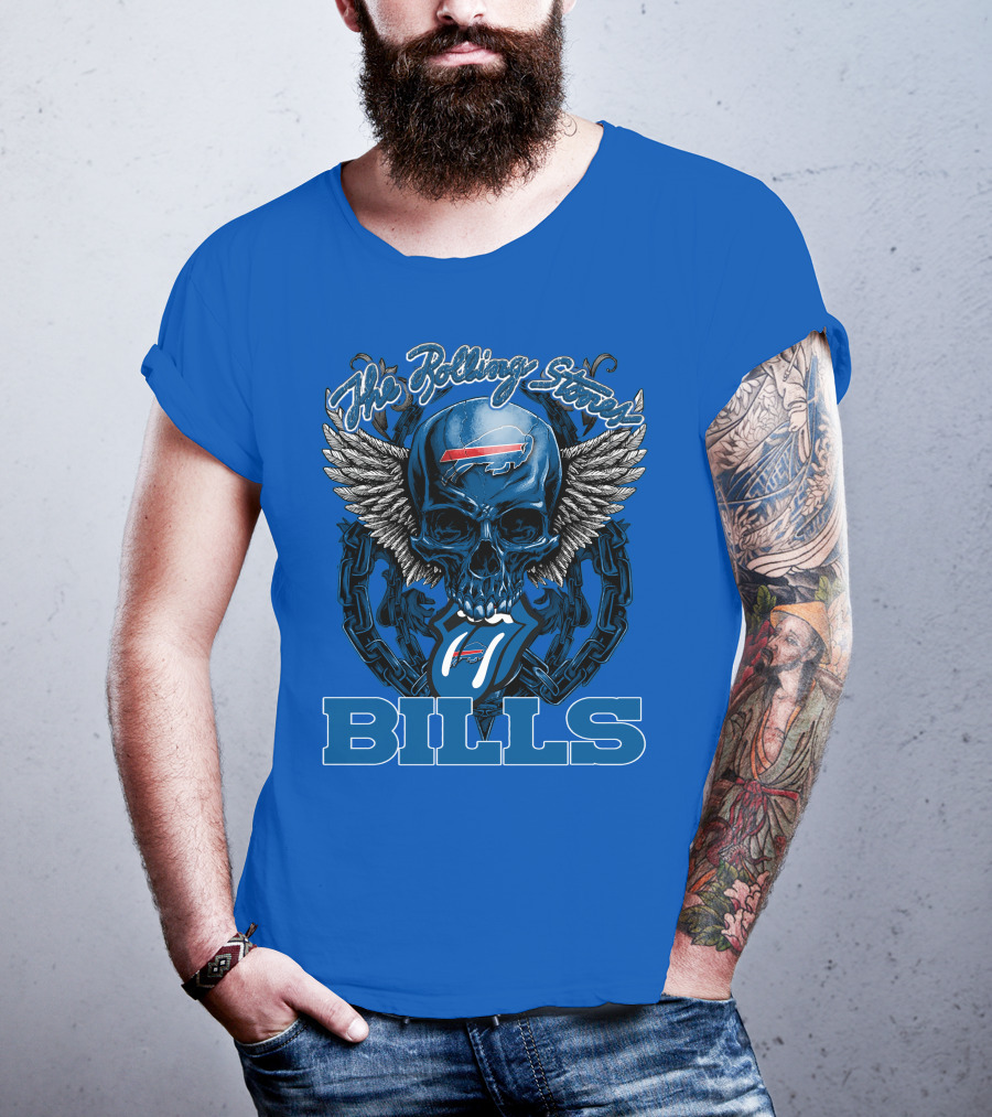 The Rolling Stones Bills Buffalo Wings And Skull Chain T-Shirt