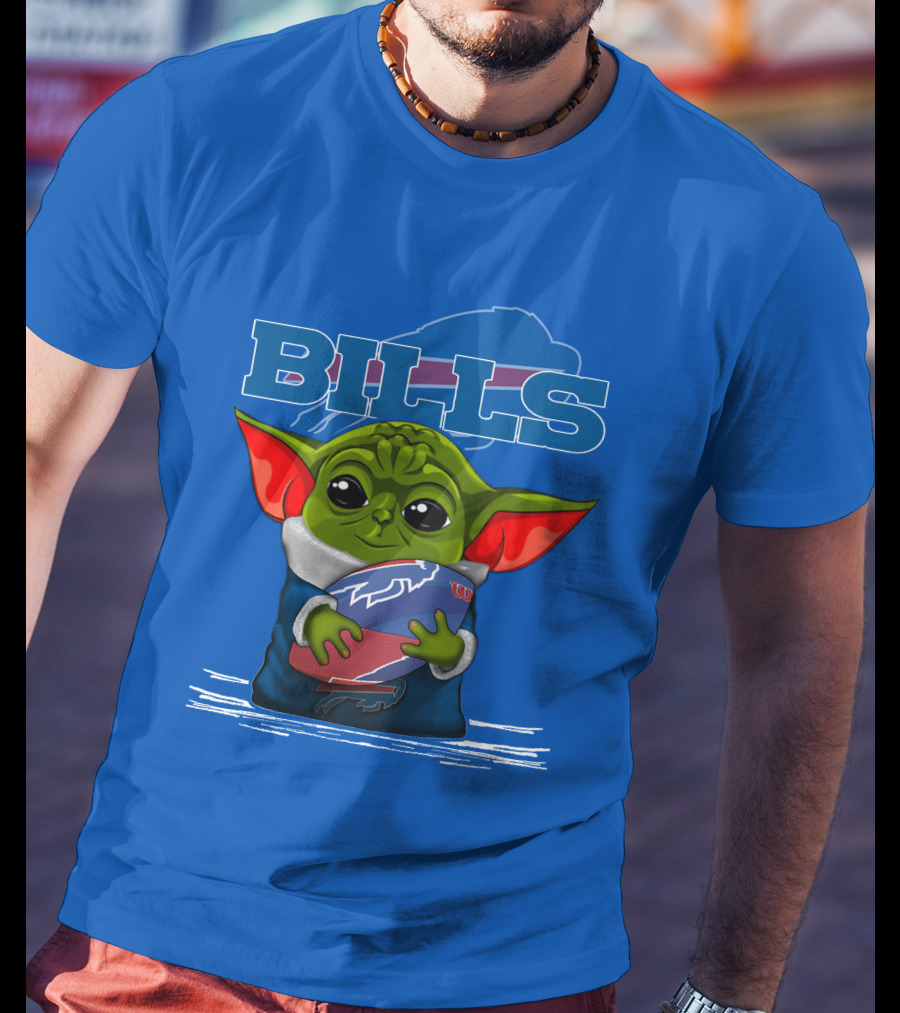 Yoda Buffalo Bills Fan Holding Football T-Shirt