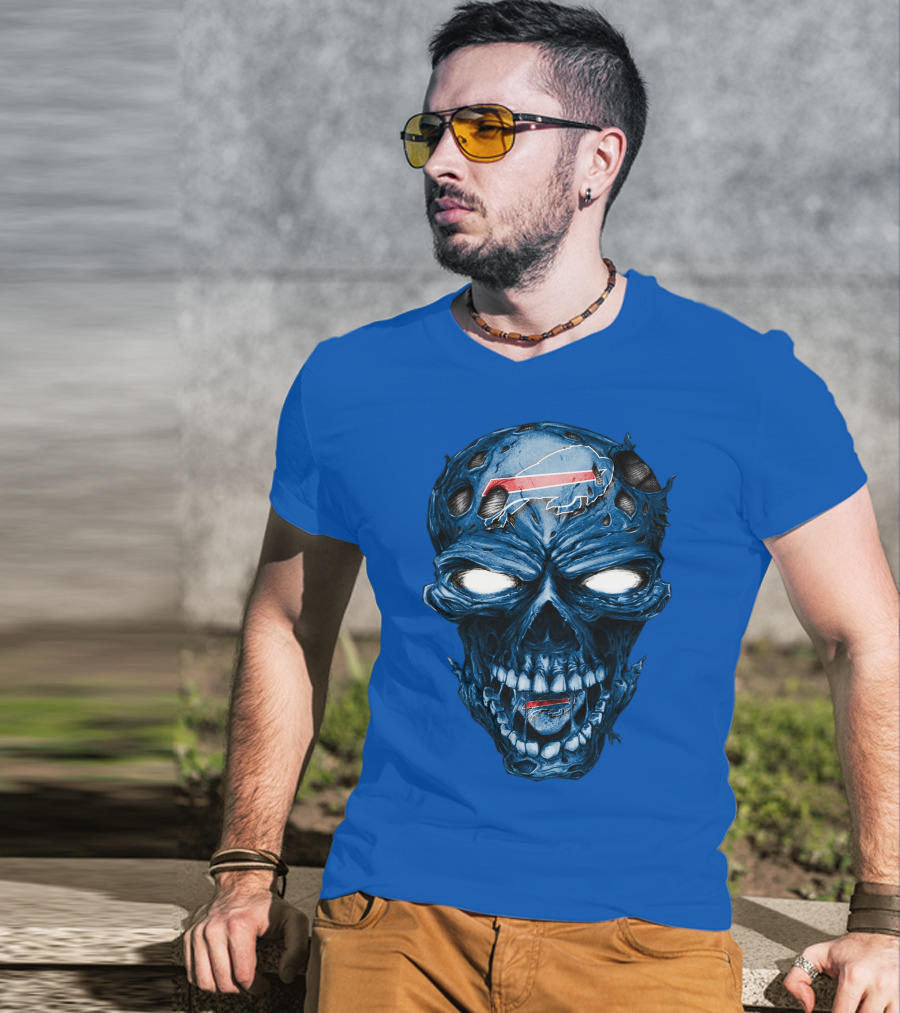Buffalo Bills Skull Logo Horror T-Shirt