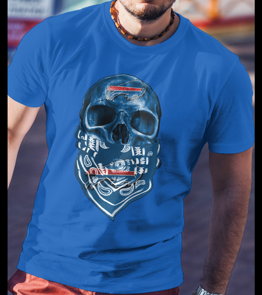 Buffalo Bills Skull With Bandana T-Shirt