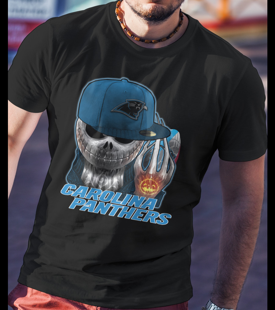 Carolina Panthers Jackskull Halloween Pumpkin T-Shirt