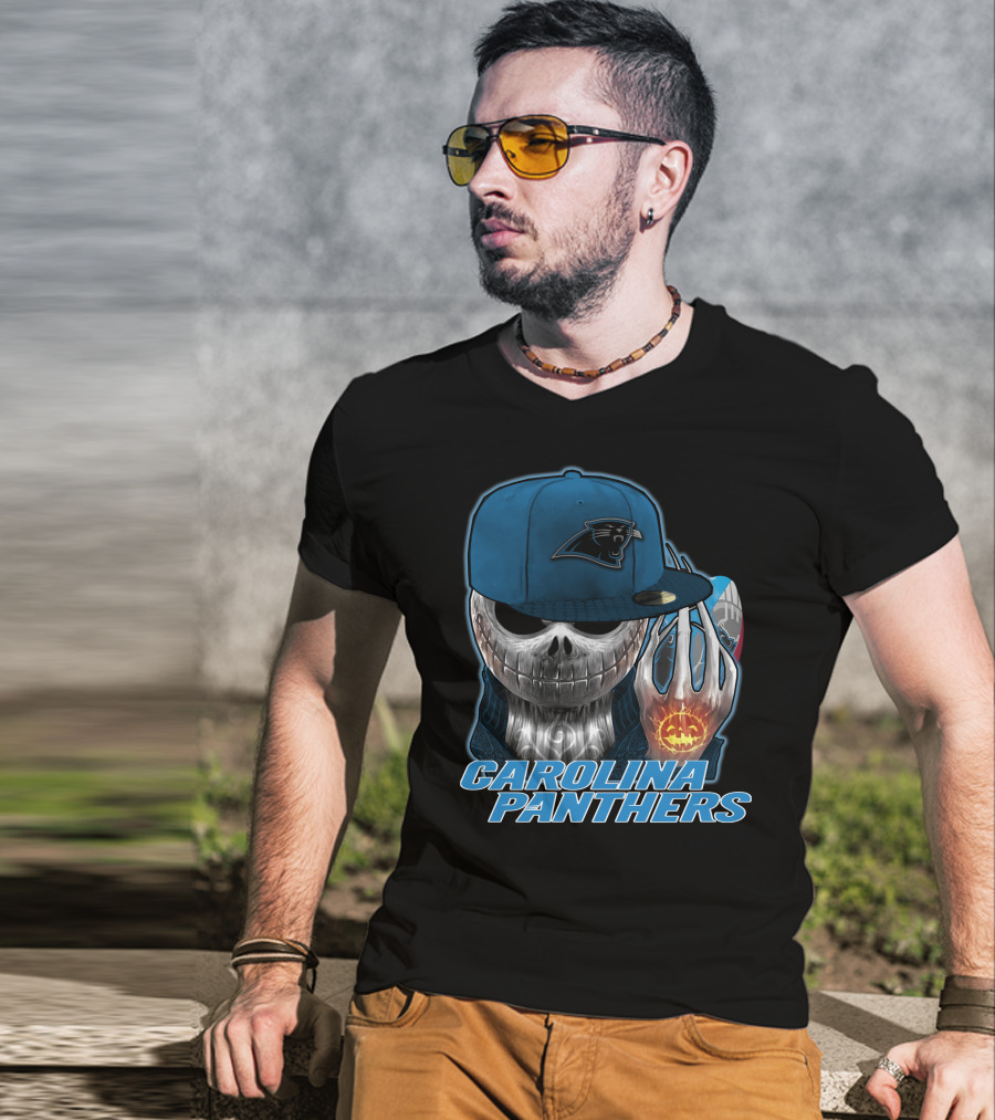 Carolina Panthers Jackskull Halloween Pumpkin T-Shirt