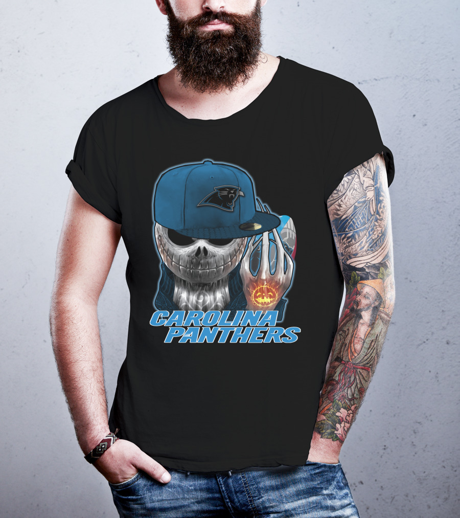 Carolina Panthers Jackskull Halloween Pumpkin T-Shirt