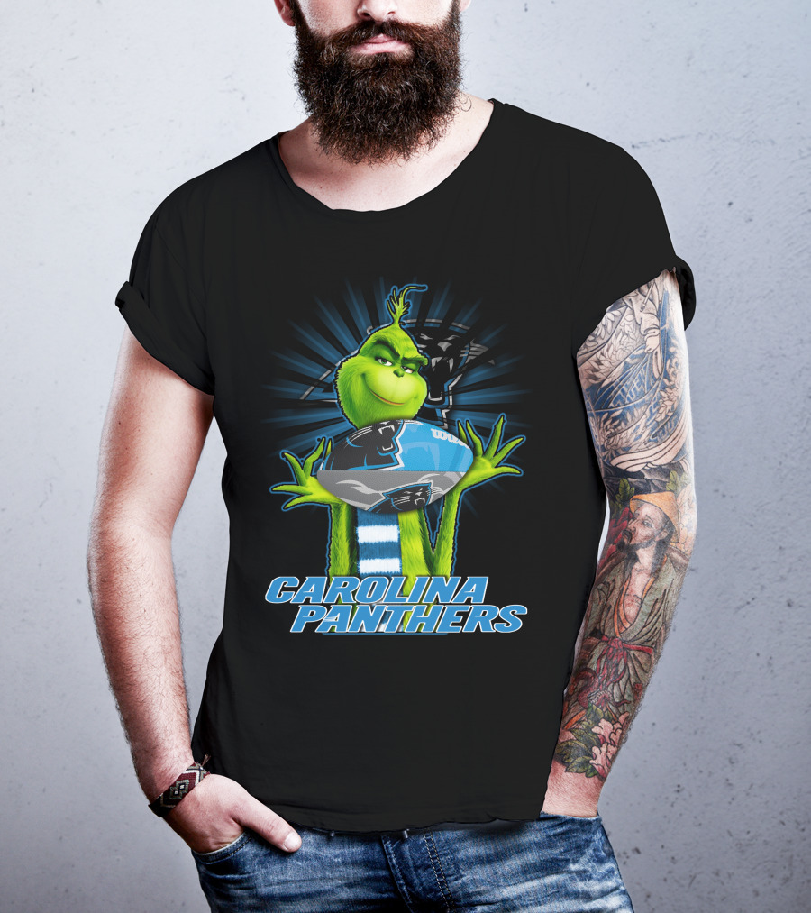 Grinch Holding Carolina Panthers Football Team T-Shirt
