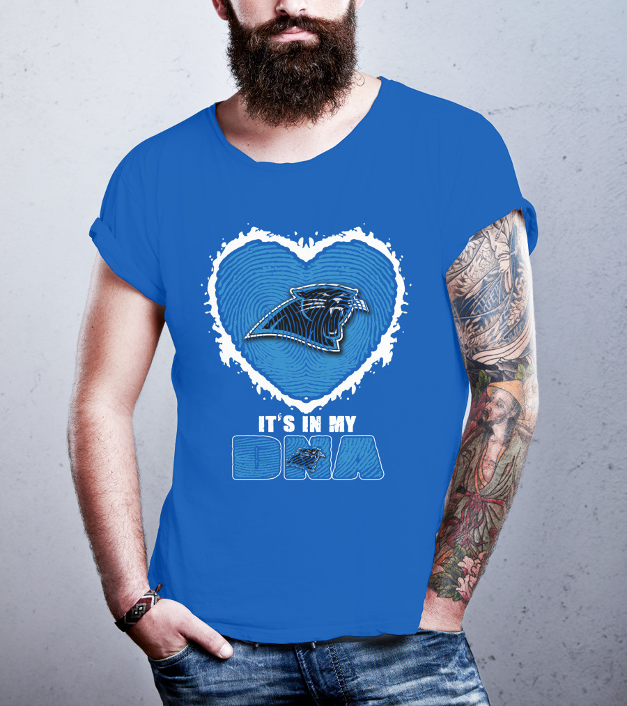 Carolina Panthers It's In My Dna Heart Fingerprint T-Shirt
