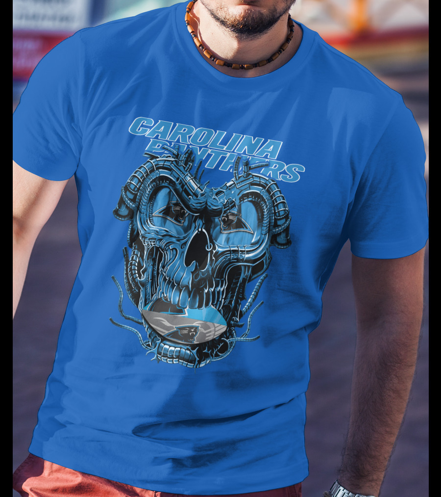 Carolina Panthers Dragonskull Helmet T-Shirt