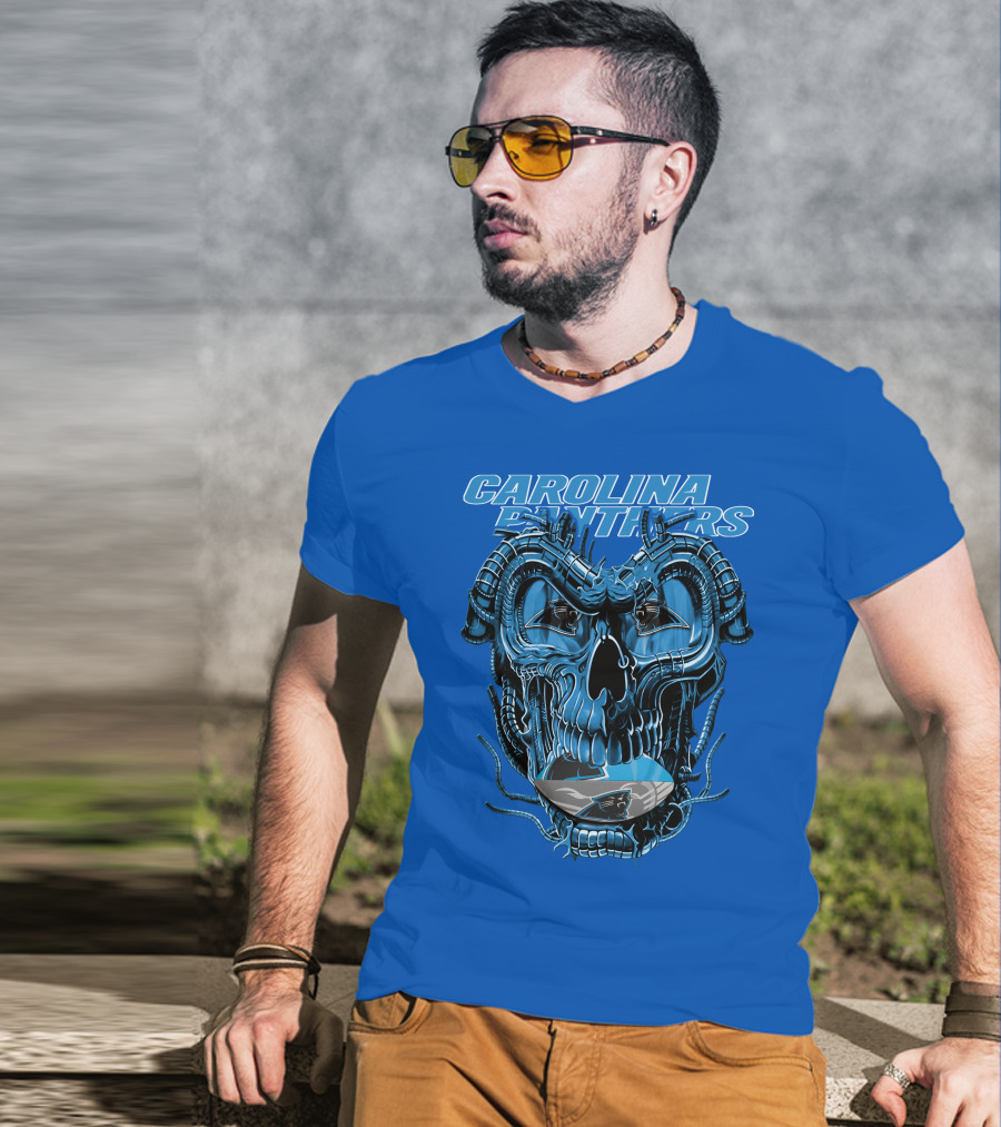 Carolina Panthers Dragonskull Helmet T-Shirt