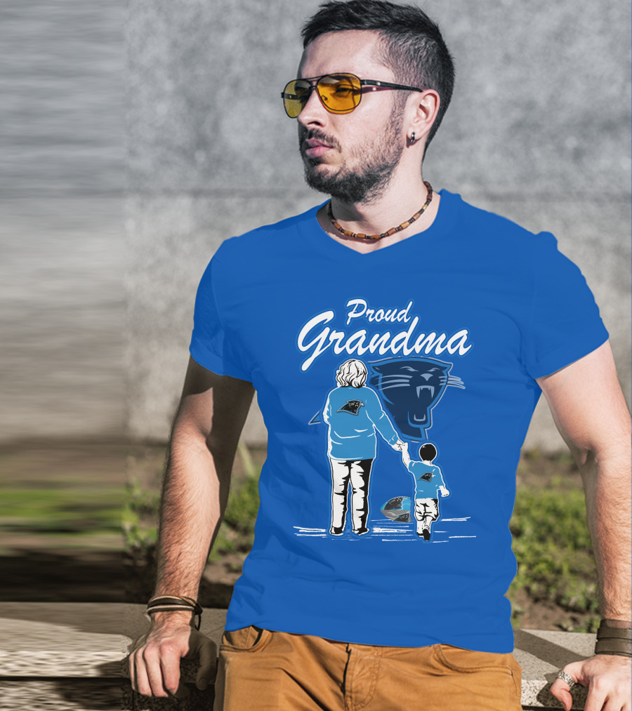 Proud Grandma Carolina Panthers Football Family Connections T-Shirt