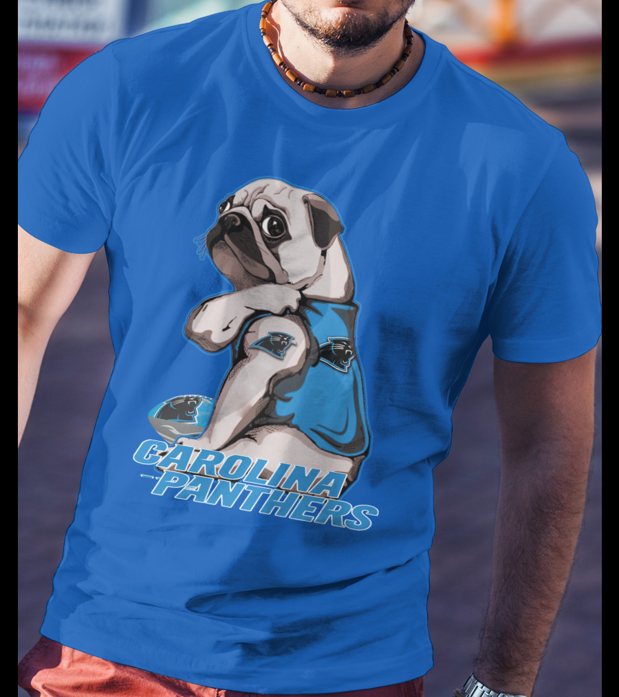 Carolina Panthers Pug With Team T-Shirt