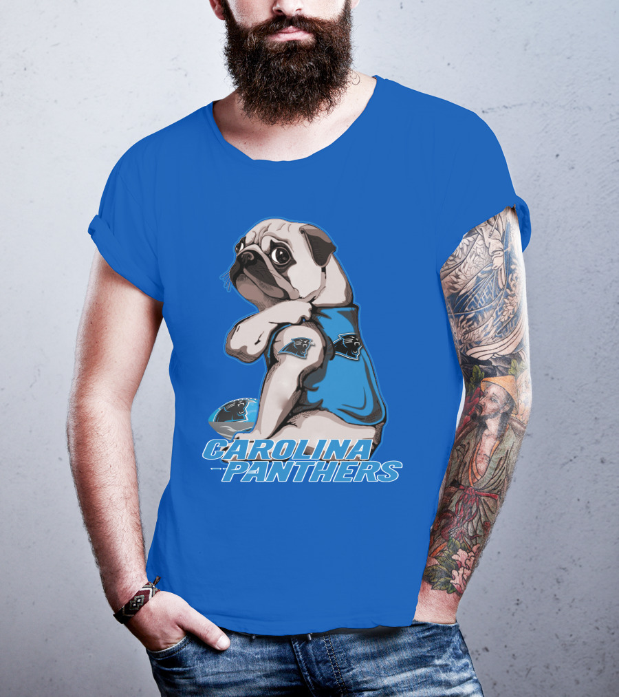 Carolina Panthers Pug With Team T-Shirt